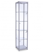 400mm Square Full Glass Aluminium Cabinet